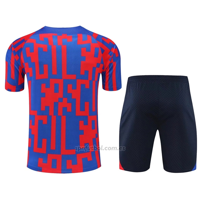 Chandal del Barcelona Manga Corta 2022-2023 Rojo y Azul - Pantalon Corto